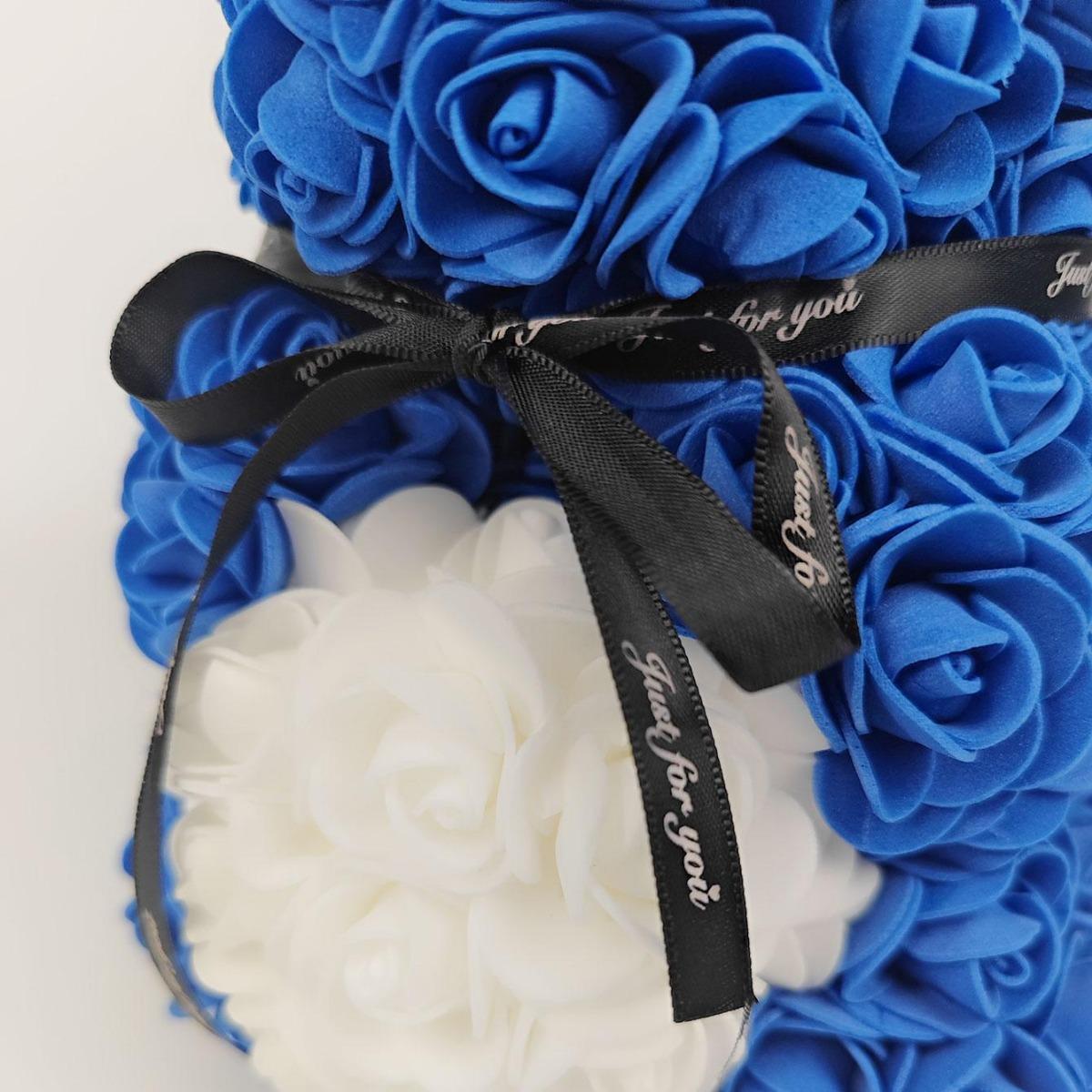 Forever Rose Bear with Black Ribbon Colorblock Gift Box Set for Valentine's Day