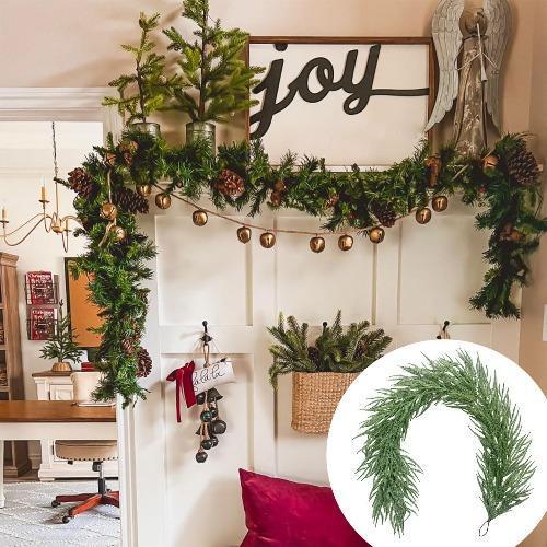 Soft rubber pine needle christmas decor arranged for wreath garland vine by IPOPU