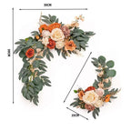 Boho Wedding Arch Flowers Kit with Rose Eucalyptus Garland & Drapes | Wedding Ceremony Backdrop & Welcome Sign Decor in Gold White Blue Red Pink Purple