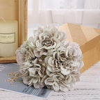 Artificial Peony and Hydrangea Bridal Bouquet 2pcs | Wedding Home & DIY Decor in White Blue Purple Grey Green Pink 7 Colors
