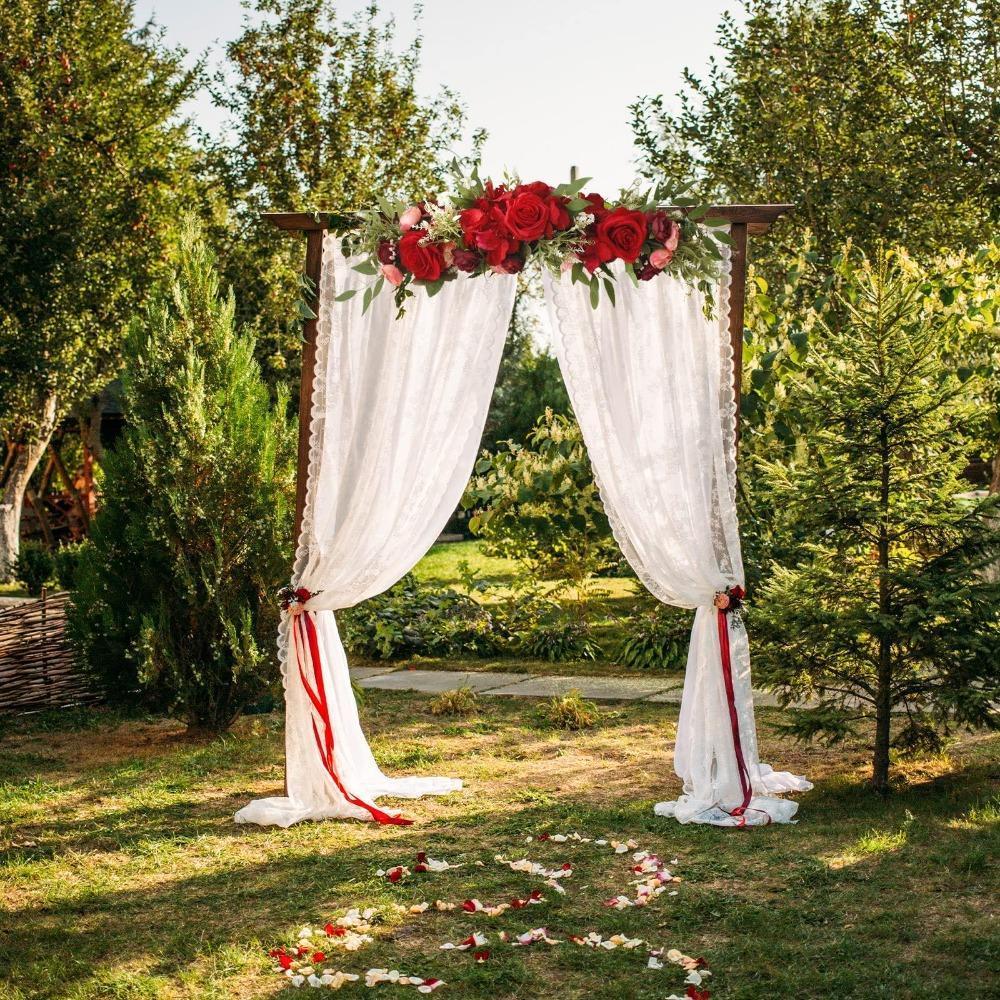 Artificial flowers for DIY wedding arch backdrop and welcome sign display