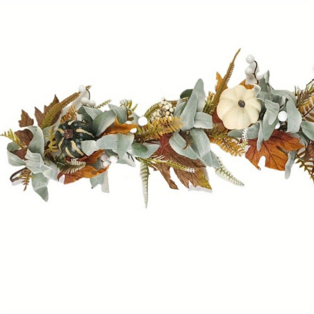 Detail of autumn maple leaf garland for colorful fall decor by IPOPU