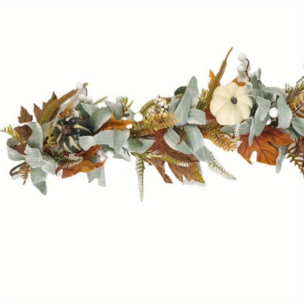 Detail of autumn maple leaf garland for colorful fall decor by IPOPU