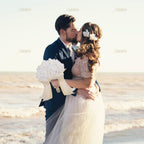 Crystal Artificial Rose Bridal Bouquet | Bride Bridesmaid Church Wedding Party & Photo Shoot in White