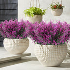 UV Resistant Artificial Lavender Flowers | Outdoor Indoor Hanging Flowerpot Patio Garden & Home Decor in White Purple Pink