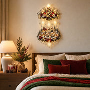 Christmas Tree Village Wall Hanging with Warm Lights