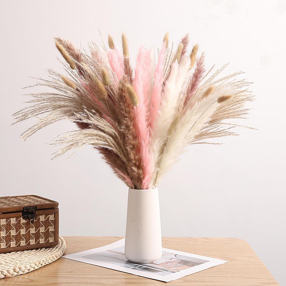 Blush Pink Dried Pampas Grass Bouquet | Natural Boho Wedding Home Farmhouse Decor Centerpiece