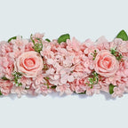 Faux Rose Flower Row Arrangements | Realistic Silk Flowers for Wedding Table Centerpiece & Reception in 4 Colors