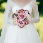 Artificial Dahlia Flowers Bulk | DIY Wedding Bouquet Bridal Shower Party Centerpiece & Home Decor in Pink Orange Wine Red White 5 Colors