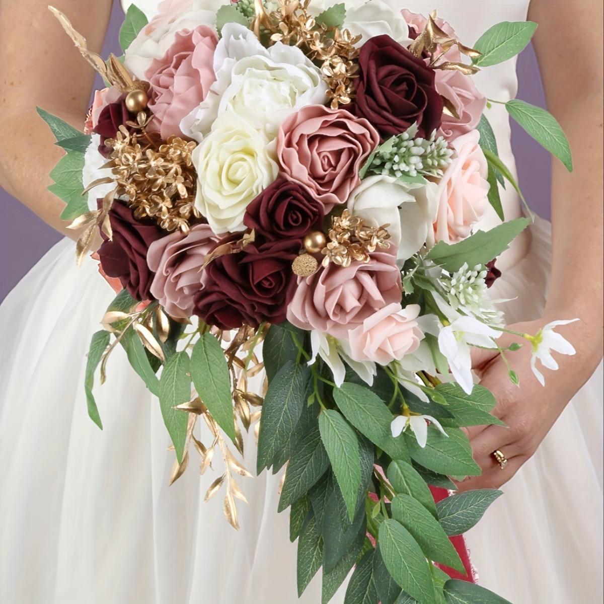 Artificial Bridal Wedding Bouquet | Vintage Floral for Bride Bridesmaid Ceremony Anniversary & Proposal in 13 Styles