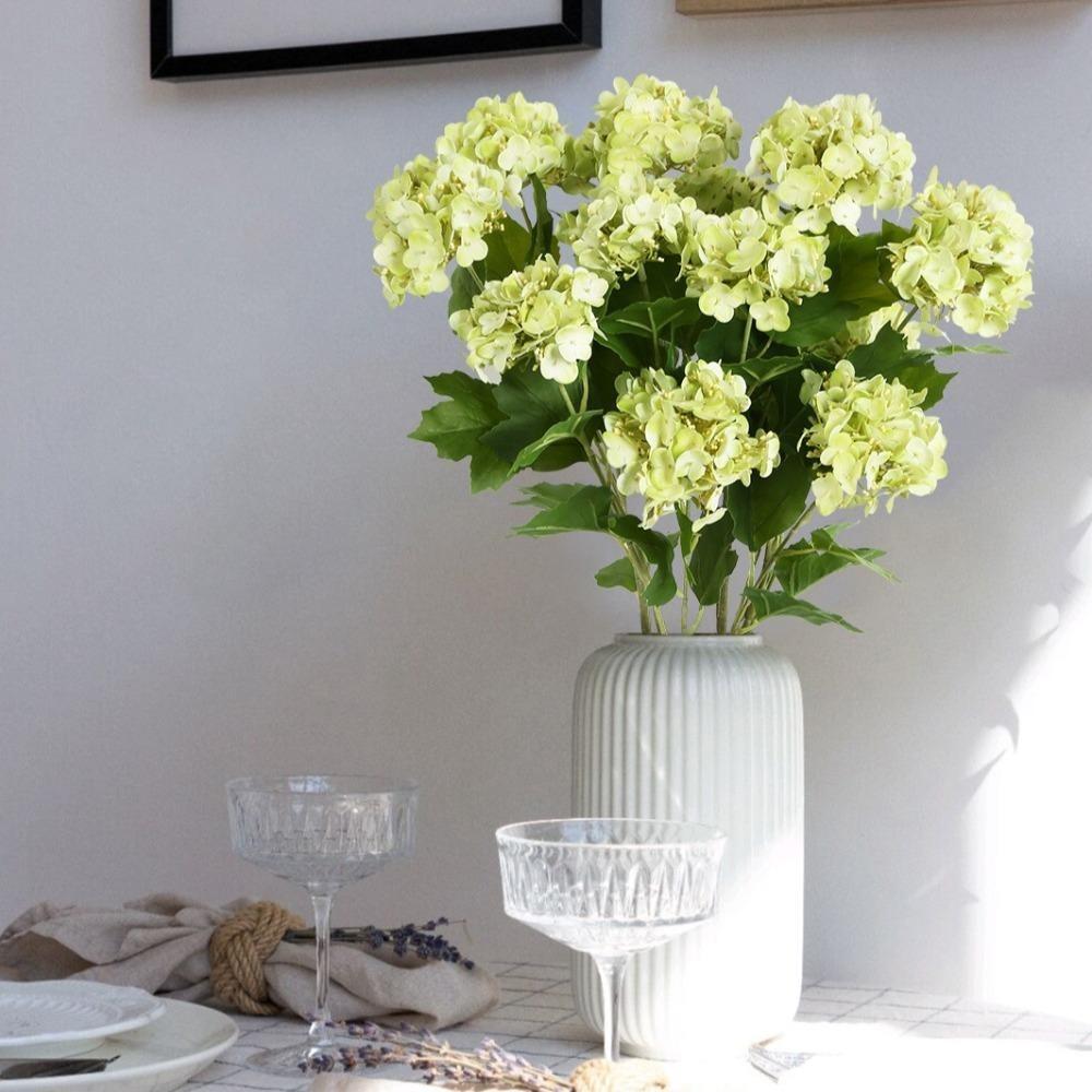 Faux Hydrangea Blooms 5pcs Artificial Flowers | Home Office Wedding Party & Table Centerpiece Decor in 7 Colors