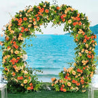 Rose flower garland with fruit accents styled for hanging floral decor by IPOPU