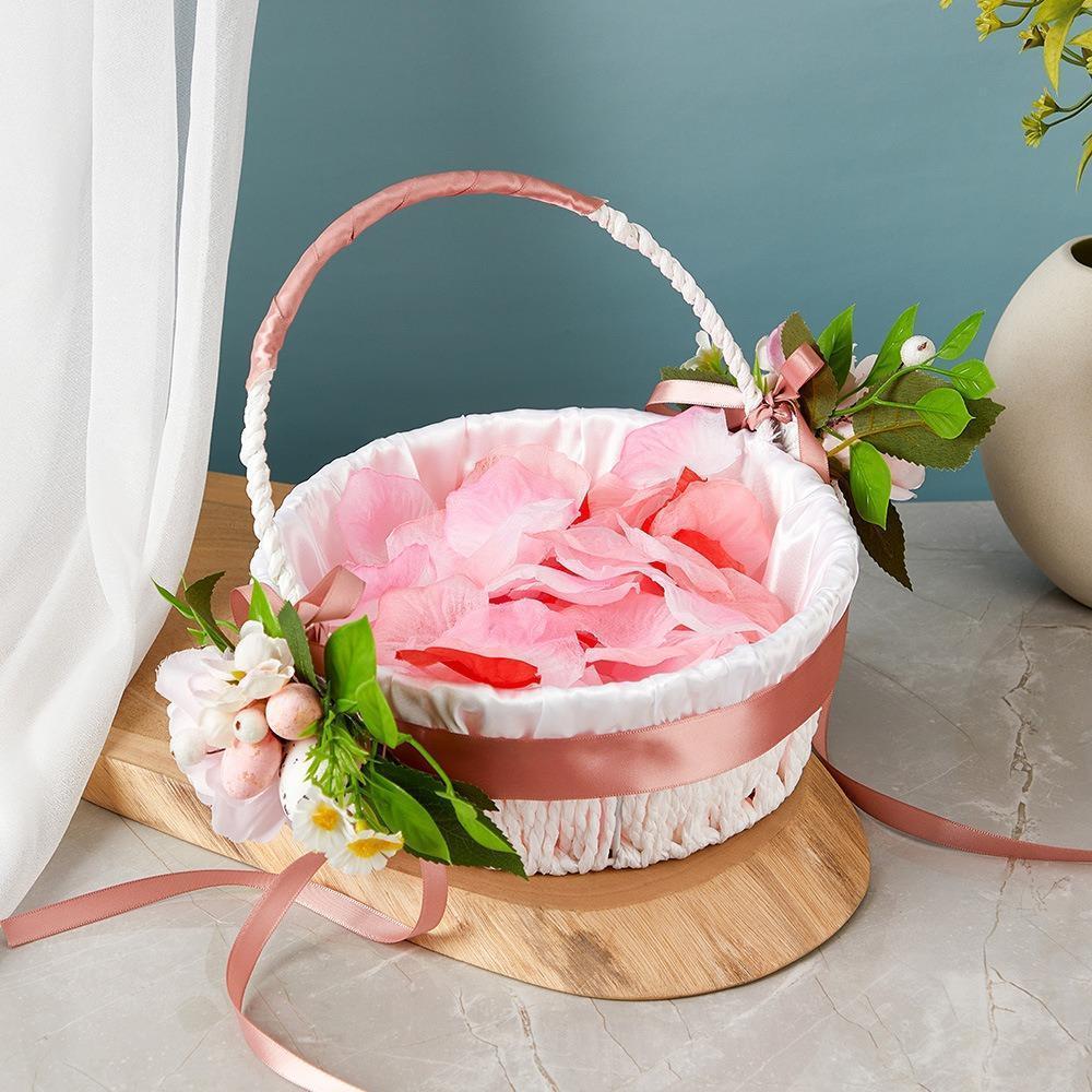 Simulation Flower Basket Centerpiece | Wedding Anniversary Holiday Banquet & Party Decor in Pink White Green Purple