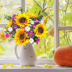 Artificial Sunflower Bouquet | Bridal Wedding Centerpiece Fall Arrangement Party Table & Home Decoration