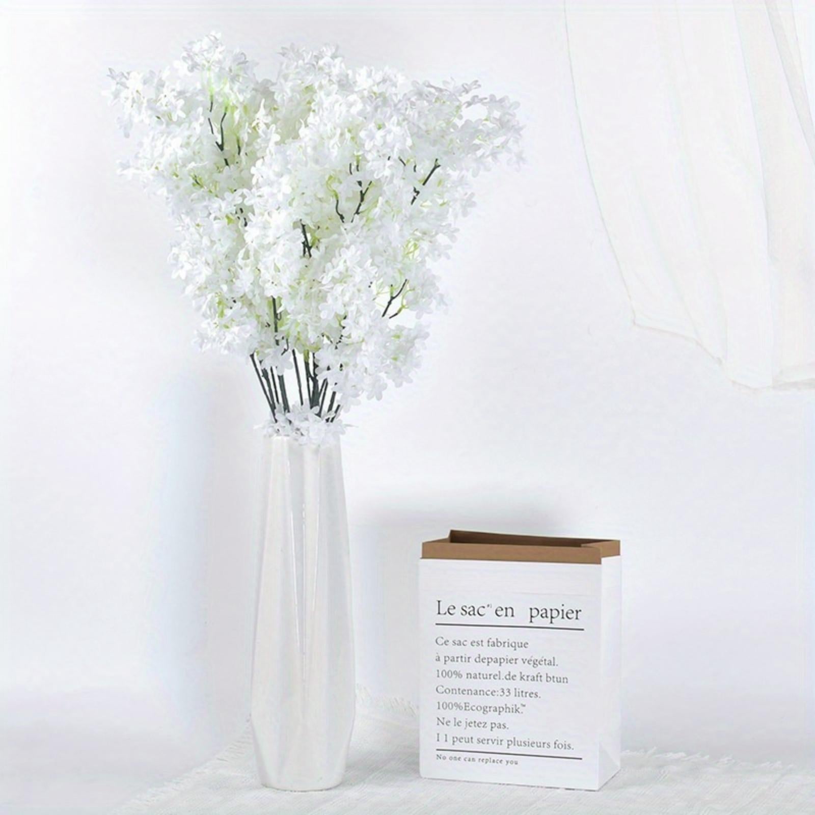 Long Stem Artificial Magnolia Flowers 4pcs 38 Inch Silk | Home Decor Floor Vase & Indoor Arrangement in White