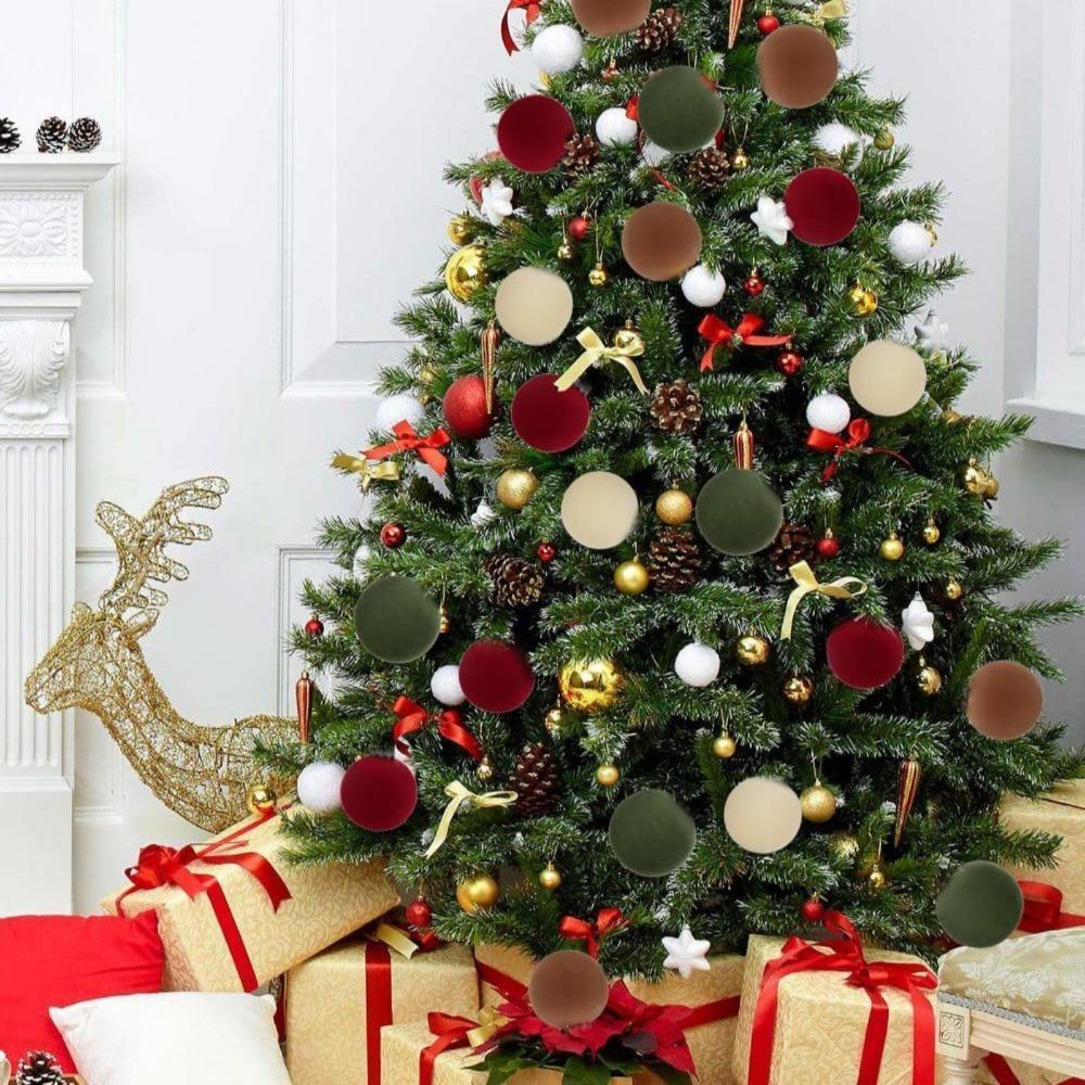 Collection of velvet christmas ball ornaments bulk shatterproof for flocked xmas tree by IPOPU