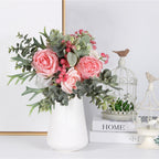 Artificial Rose Heads Bulk | Wedding Centerpiece Bouquet Home Decor & DIY in Blue White Red Pink Champagne Orange 8 Colors