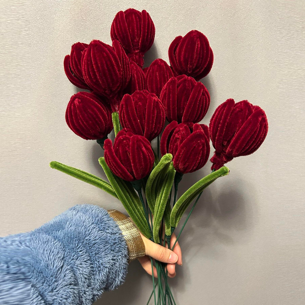 10PCS Pipe Cleaner Chenille Stems DIY Set | Fuzzy Sticks for Flower Crafts Classroom Mother's Day in 4 Colors