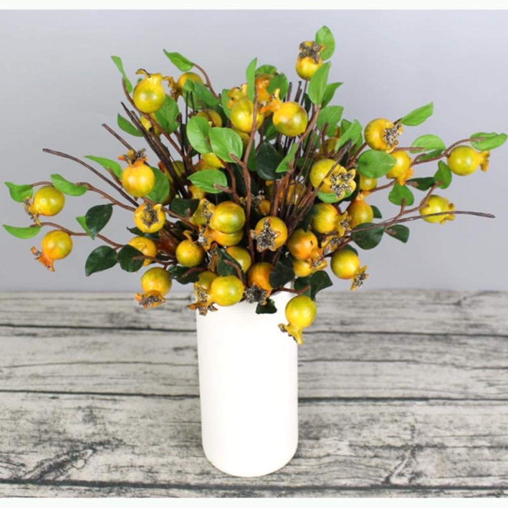 Artificial Rosehip Berries and Simulation Pomegranate Faux Fruit Stems | Wreath Centerpiece Home Decor & DIY Craft in 3 Styles