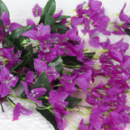 Artificial Bougainvillea Hanging Flowers 2pcs | UV Resistant Faux Garland for Outdoor Garden Porch Eave & Wedding Decor in Red Purple White Pink