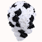 PE Foam Pearl Rhinestone Bridal Bouquet | Wedding Bridesmaid Church Ceremony & DIY in White Blue Black Pink Red