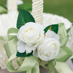 Elegant Wedding Flower Basket with Bowknot Design | Lightweight Handheld Petal Basket for Wedding Banquet & Party in Style A B