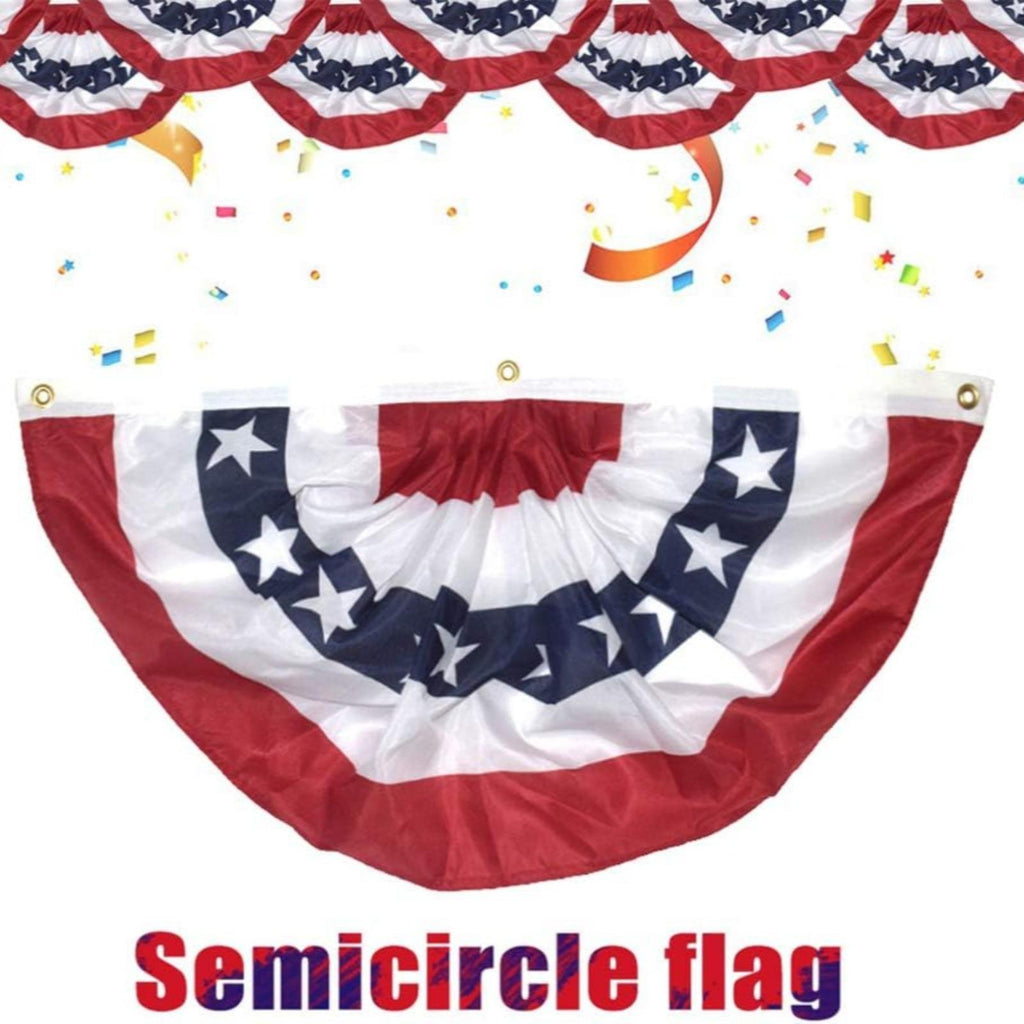Usa pleated half fan flag bunting arranged for 4th of july independ by IPOPU
