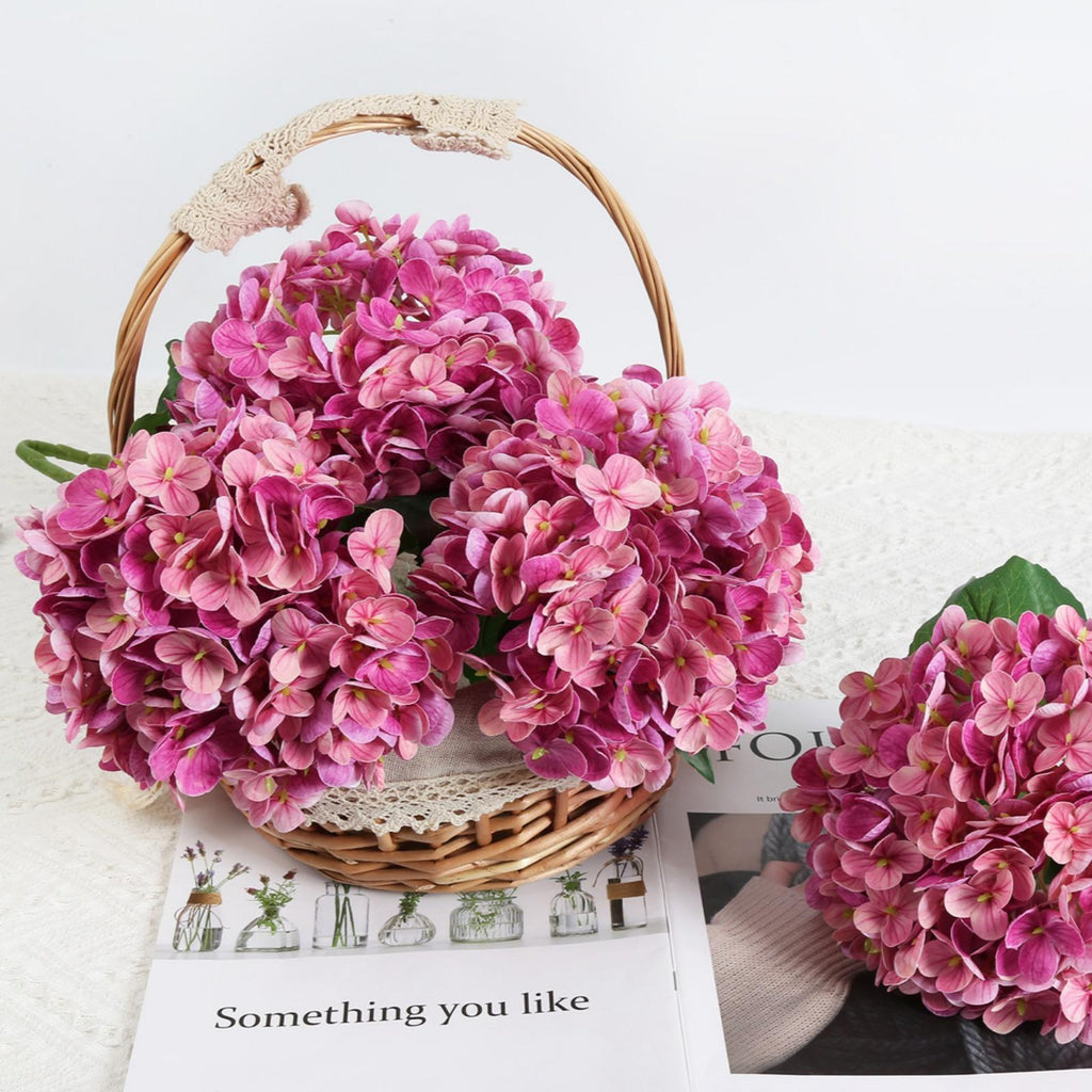 Real Touch Latex Hydrangea Flowers 4pcs 21 inch | Wedding Centerpiece Home Baby Shower & Holiday Decor in 10 Colors