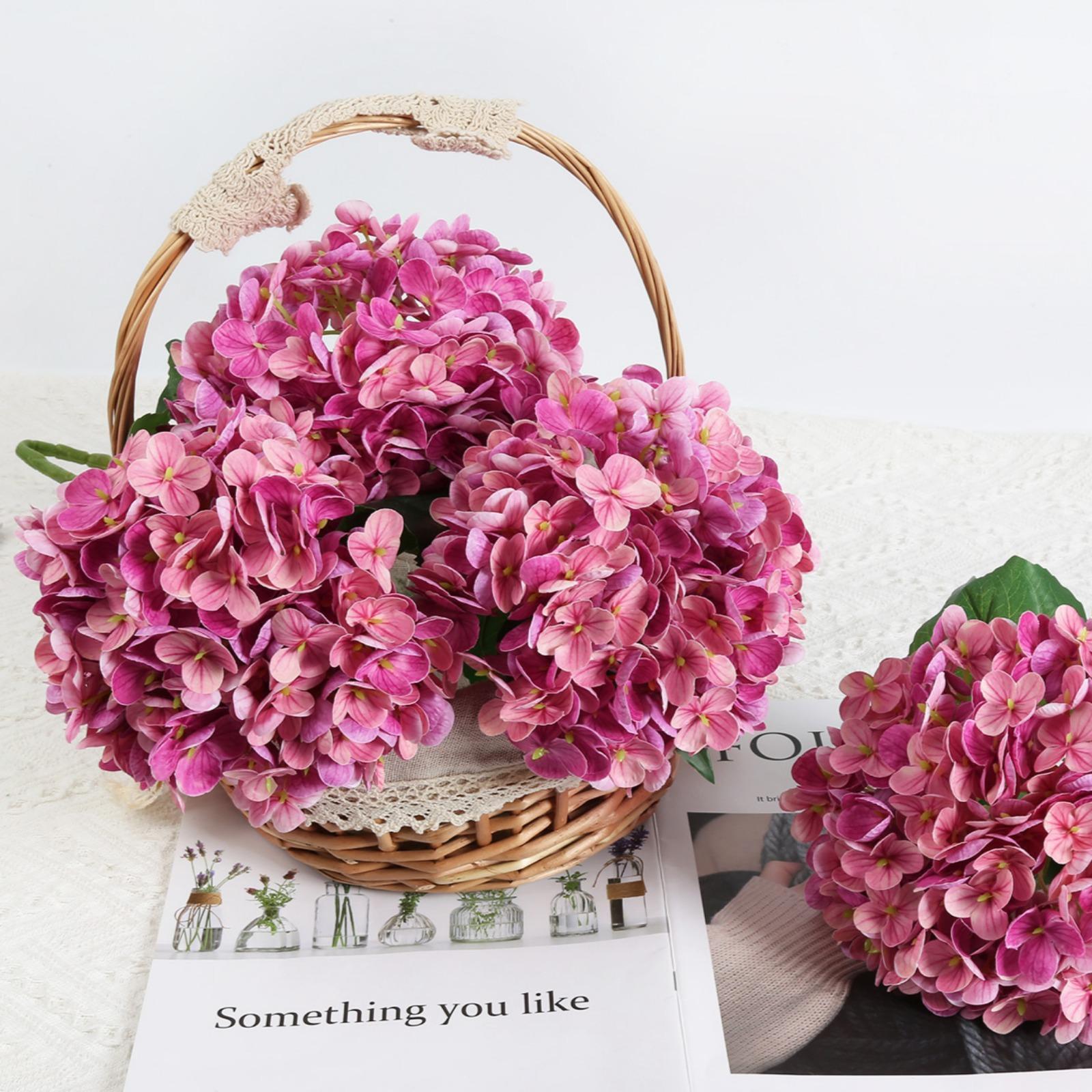Real Touch Latex Hydrangea Flowers 4pcs 21 inch | Wedding Centerpiece Home Baby Shower & Holiday Decor in 10 Colors