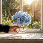 Artificial Hydrangea Flowers in Vase | Premium Faux Hydrangea for Home Decor Coffee Table Wedding DIY