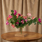 Artificial Hanging Flowers Plants with Basket for Outdoors, Artificial Petunias UV Resistant Petunias Fake Flowers for Outdoor Garden Porch Balcony Decoration
