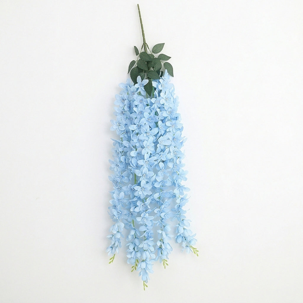 Wisteria Hanging Flowers Dense Faux Vine Garland 2pcs | 6 Colors for Wedding Arch Backdrop Home Party & Wall Decor