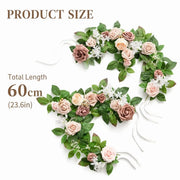 Boho Pink Rose Swag with White Blooms – 60cm