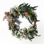 Modern Farmhouse Front Door Wreath With Hydrangea And Black White Striped for front door decor by IPOPU