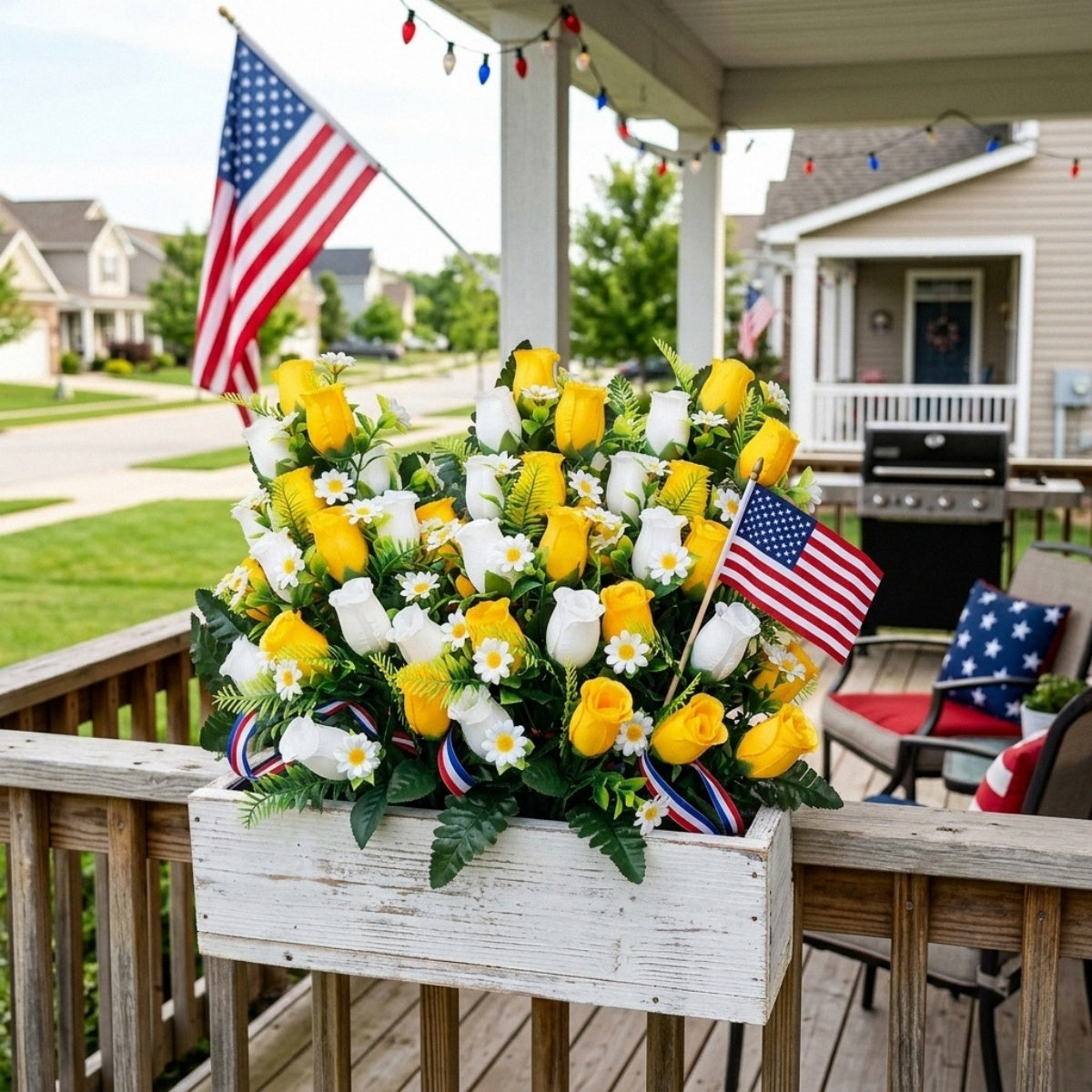 Cemetery flowers memorial rose bouquets with arranged for gravesite decoration by IPOPU