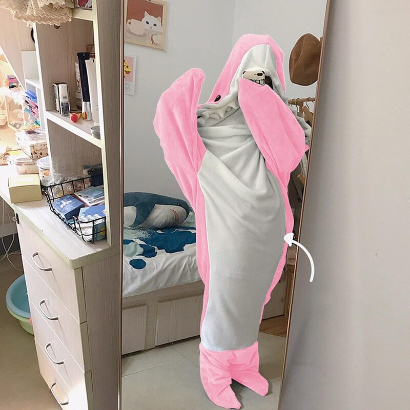 Shark Blanket Hoodie Adult, Wearable Shark Blanket Adult or Shark Sleeping Bag, Super Soft Cozy Flannel