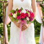 Pink Blush Rose & Peony Bouquet with Eucalyptus | Wedding Bridal Shower Home Decor