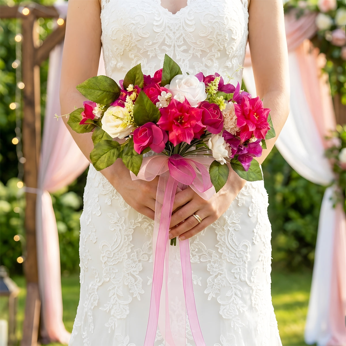 Pink Blush Rose & Peony Bouquet with Eucalyptus | Wedding Bridal Shower Home Decor