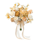 Champagne rose and blush peony bridal bouquet – artificial flowers for wedding ceremony