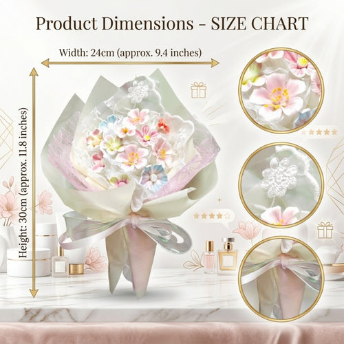 DIY Ceramic Flower Bouquet Material Kit Handmade Clay Assembly Set with Glaze for Home Decor Craft Gift