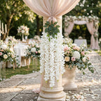 Wisteria Hanging Flowers Dense Faux Vine Garland 2pcs | 6 Colors for Wedding Arch Backdrop Home Party & Wall Decor