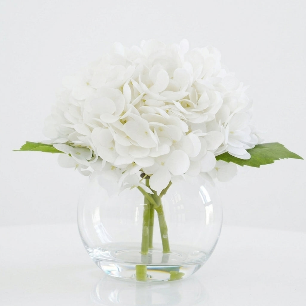 Artificial Hydrangea Flowers in Vase | Premium Faux Hydrangea for Home Decor Coffee Table Wedding DIY