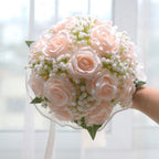 Artificial rose bouquet for bride in 4 colors for wedding and prom styling