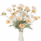 Silk Artificial Poppy Flowers 8pcs with Stem | Wedding Party Table Centerpiece & Home Decor in 10 Colors