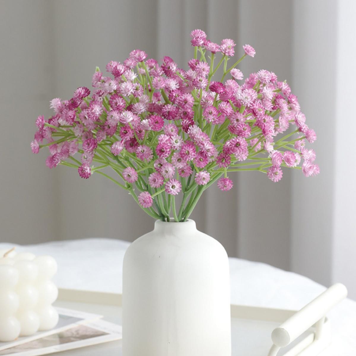 Artificial Baby's Breath Gypsophila Bouquet Flowers | Wedding Party Garden Home & DIY Decoration in White Pink Blue Green Purple Yellow