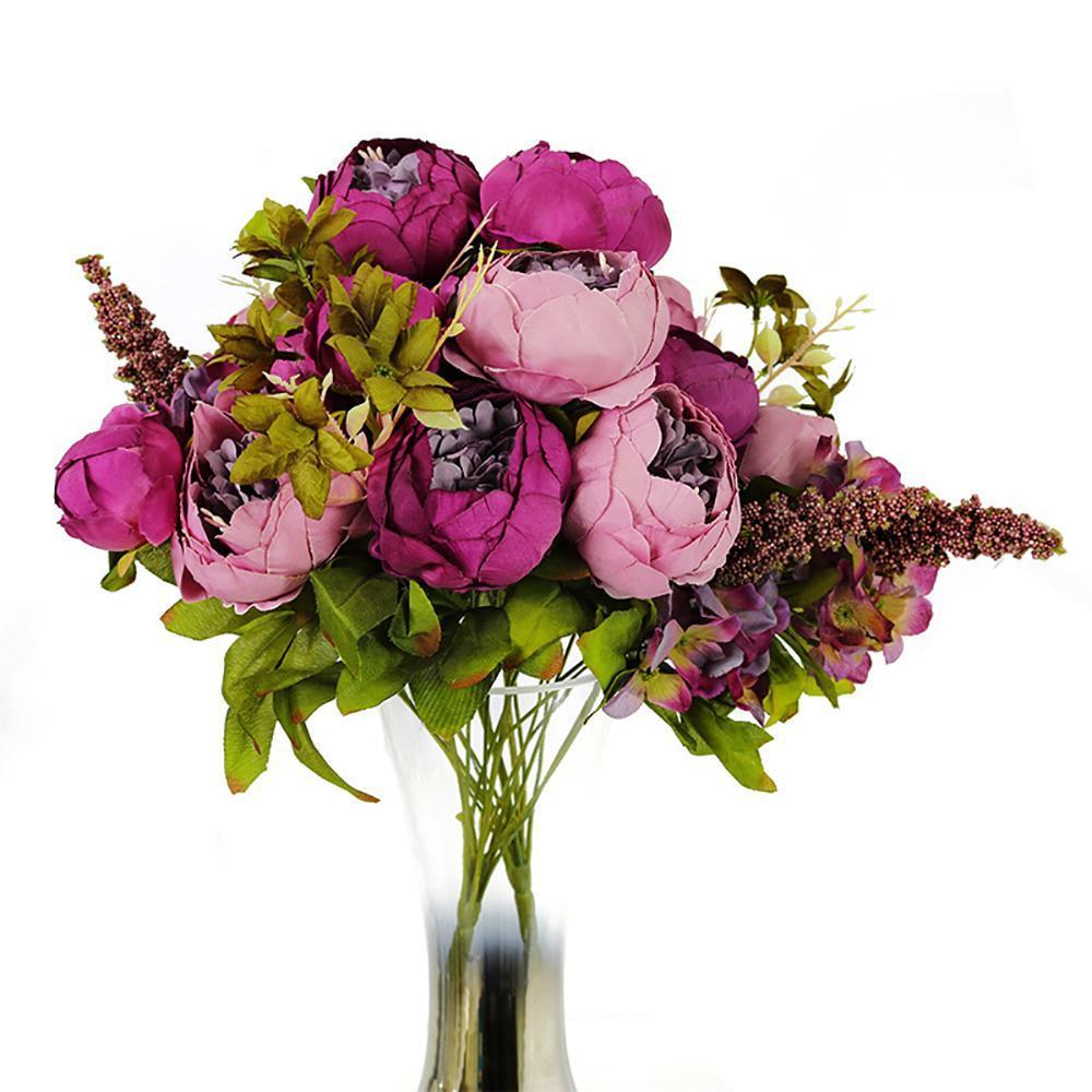 Collection of vintage peonies and hydrangeas bouquet for wedding bridal cente by IPOPU