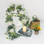 Dahlia Flower Vine Hanging Floral Garland | Wedding Arch Bedroom Home Wall Backdrop & Room Decor in White