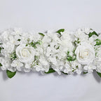 Faux Rose Flower Row Arrangements | Realistic Silk Flowers for Wedding Table Centerpiece & Reception in 4 Colors