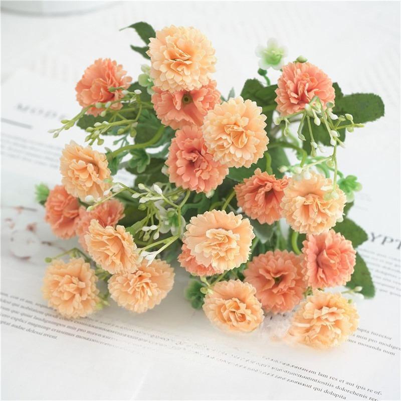 Bulk Carnation Artificial Flowers with Stems | Wedding Home Hotel & Outdoor Decor in Orange Pink Purple White Champagne 5 Colors