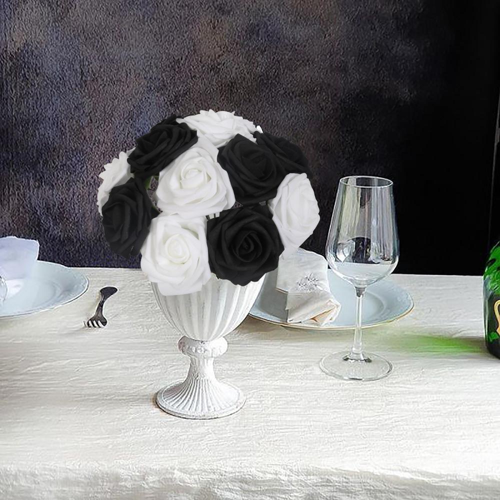 PE Foam Artificial Roses 50pcs 8cm | DIY Bridal Bouquet Wedding Centerpiece Home Party & Floral Decor in 10 Colors